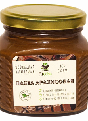 Кликните для увеличения изображения Шоколадная арахисовая паста без сахара (350 грамм)